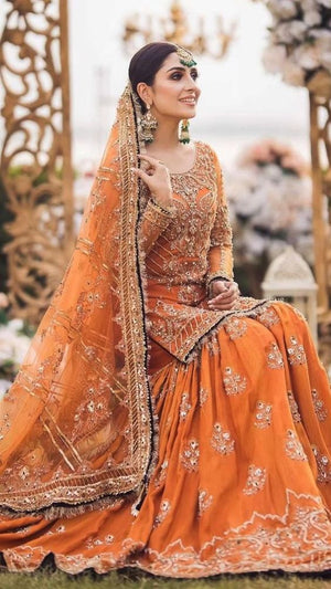 Ayeza Khan Net Lehenga Dress - 20478