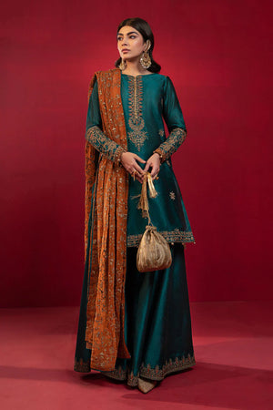 Maria B SUIT GREEN Luxury Chiffon - 0405