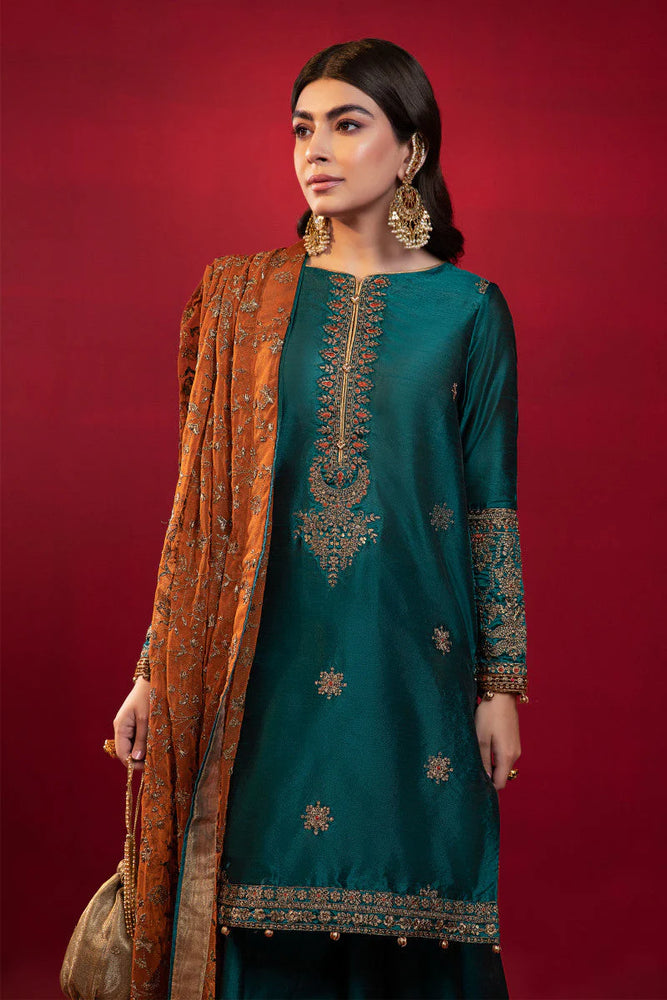 Maria B SUIT GREEN Luxury Chiffon - 0405