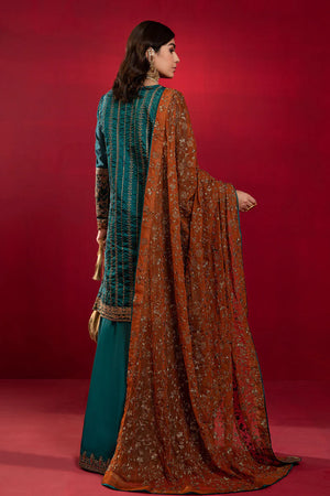 Maria B SUIT GREEN Luxury Chiffon - 0405