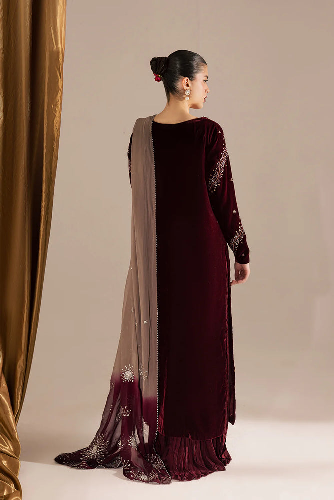 Vanya Velvet Micro 9000 Embroidered 3 Piece Dress - J1009