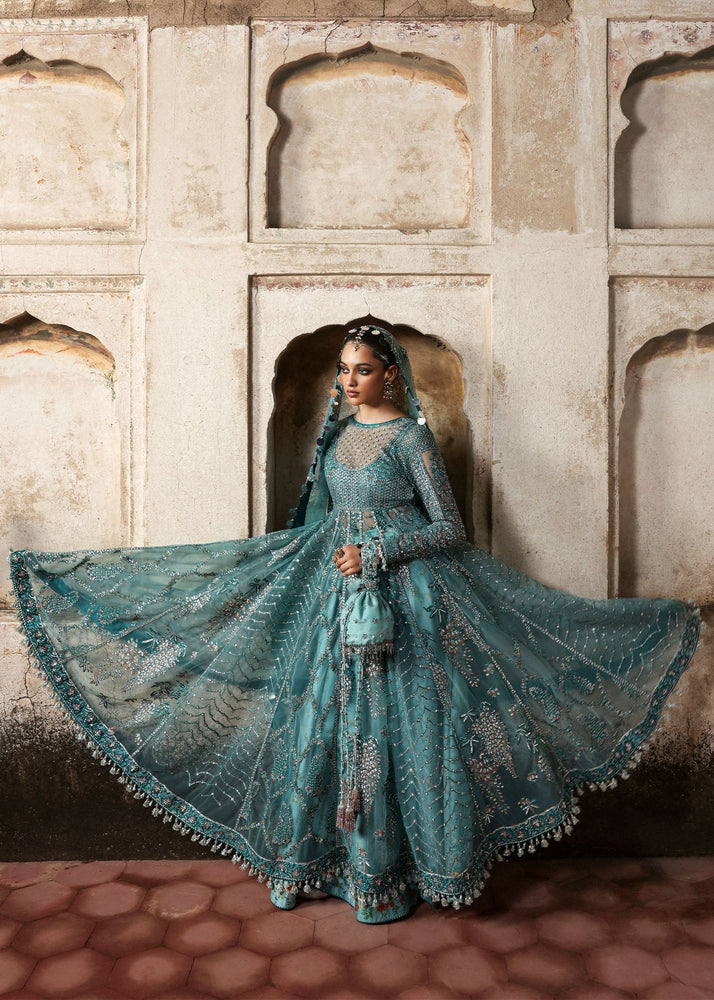 Hussain Rehar NAGMA Net Emboidered & Hand Embellished Maxi - J1073