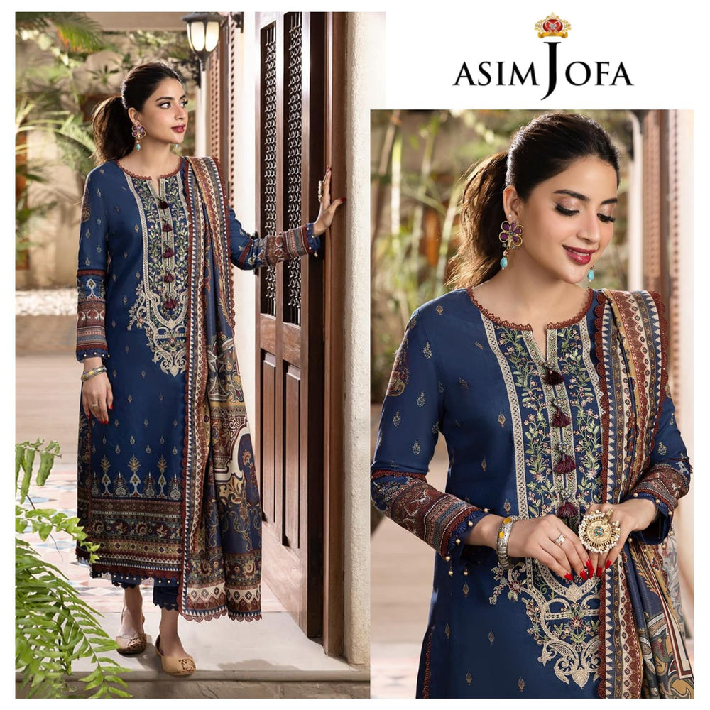 Asim Jofa - 3 PC Lawn Dress - 10343