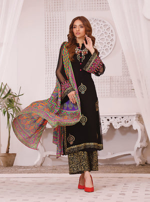 
            
                Load image into Gallery viewer, Zainab Chottani CHARCOAL BLISS 06636 - 3 PC Pure Lawn Dress
            
        