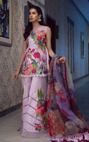 Asifa & Nabeel LAVENDER LOVE 01339 - 3 PC Pure Digital Printed Lawn Dress