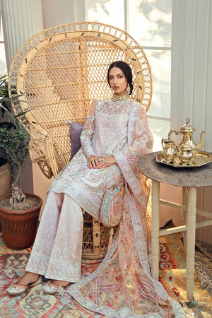 Suffuse by Sana Yasir ROSEATE 01594  - 3 Pc Net Dress  - Same As Original