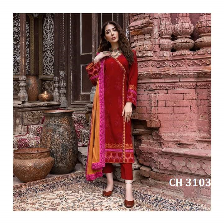 
            
                Load image into Gallery viewer, Charizma Poshima  02051 - 3 PC Pure Cambric Dress
            
        