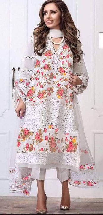 Farida Hassan FLORAL 01457 - 3 PC ChikanKari Lawn Dress