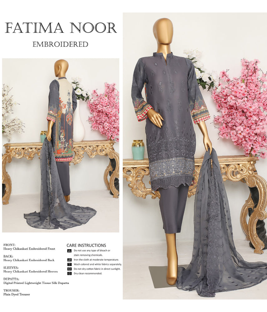 
            
                Load image into Gallery viewer, Fatima Noor Embroidered Chikankari Lawn 3 pc - 08582
            
        