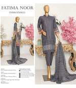 Fatima Noor Embroidered Chikankari Lawn 3 pc - 08582