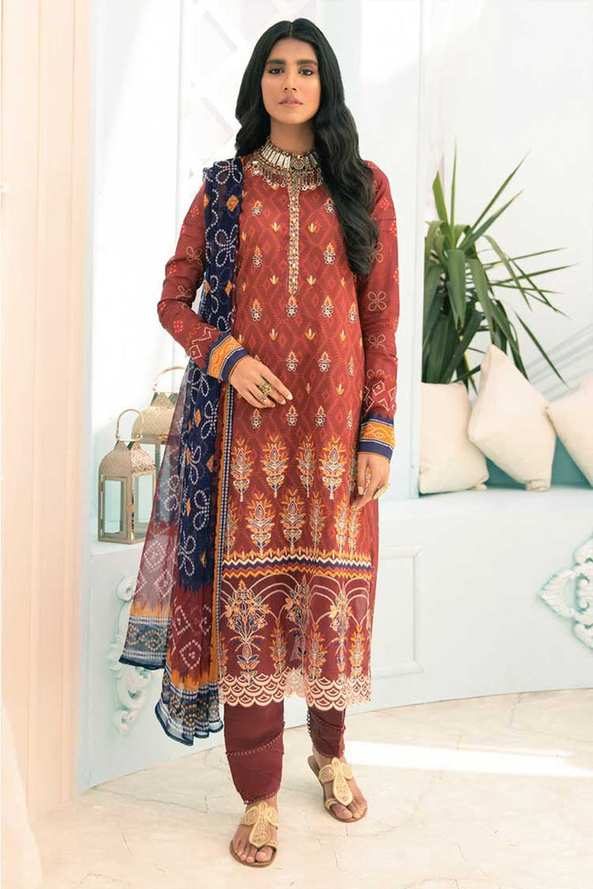 Baroque Embroidered Lawn 3 pc - 08186