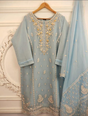 Agha Noor 07012 - 2 PC Chiffon Dress - Stitched