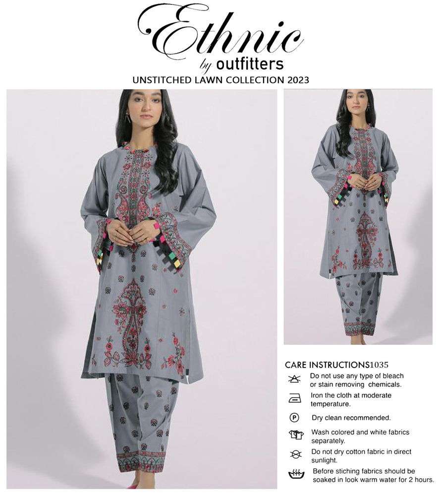 Ethnic Embroidered Lawn 2 pc - 08295