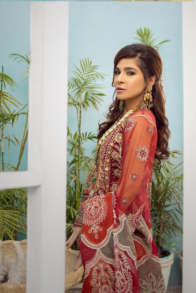 Maryam Hussain GOTTA KINARI 02039 - 3 PC Pure Bareeze Net Dress