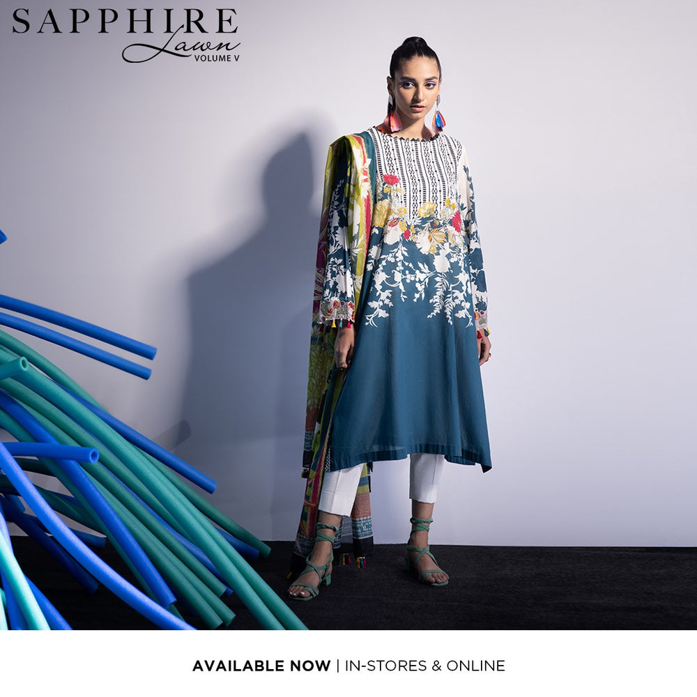 Sapphire  - 01612 - 3 PC Khaddar Dress with Wool Shawl Dupatta