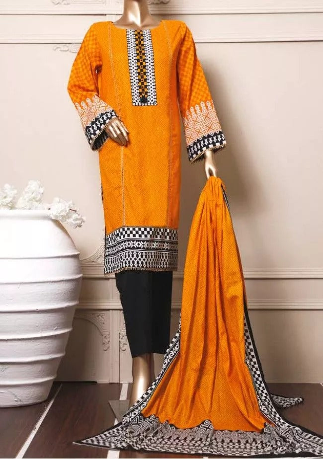 Original Bin Saeed 02003 - 3 PC Pure Cotton  Dress