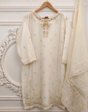 Agha Noor 07064 - 2 PC Chiffon Dress - Stitched