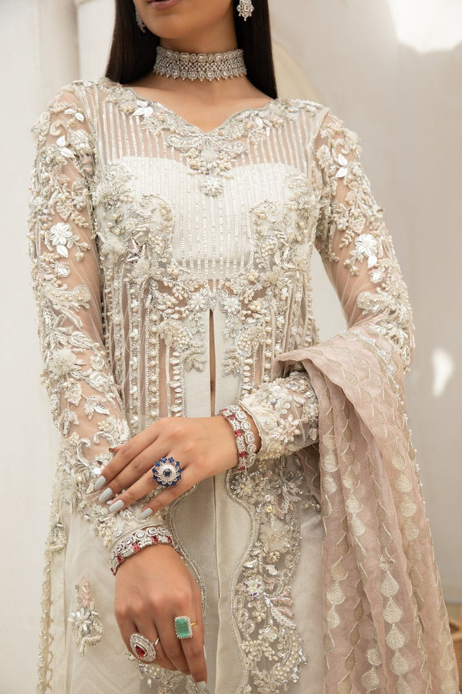 Maryam Hussain ROSHNI 07096 - 4 PC Net Dress