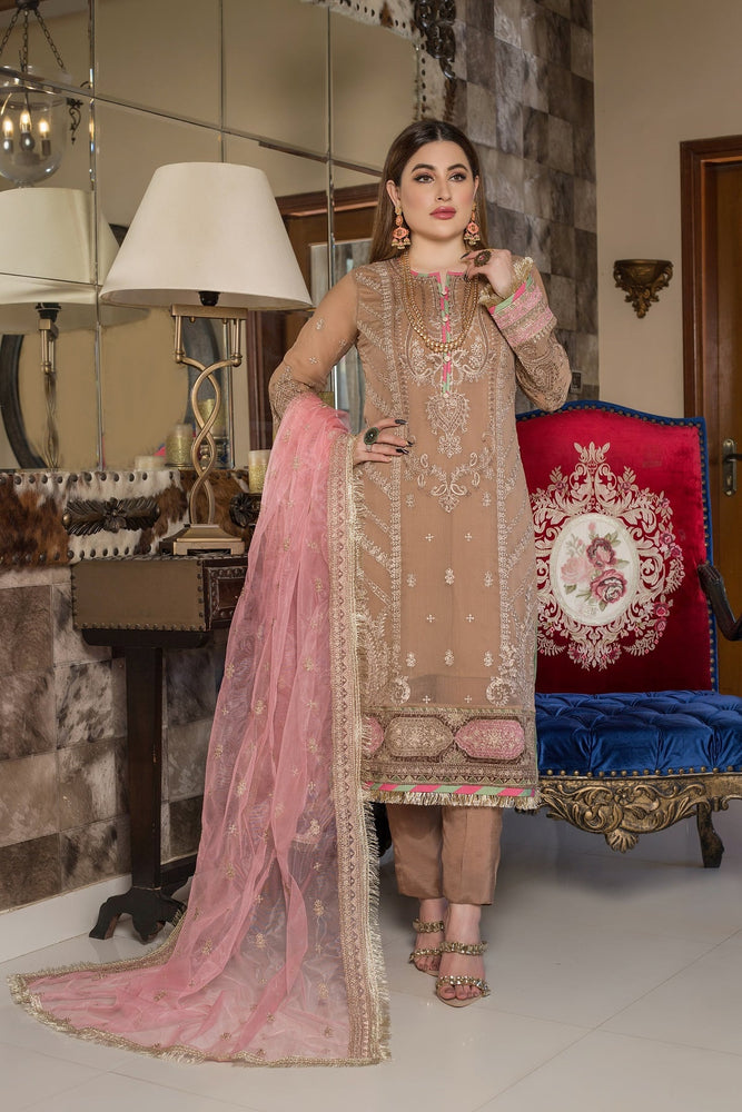 ORIGINAL Fatima Noor KHWAB 06825 - 3 PC Chiffon Dress