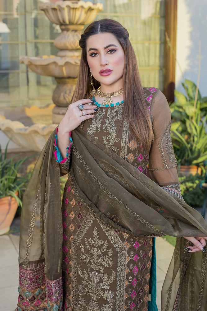 ORIGINAL Fatima Noor KHWAB 06824 - 3 PC Chiffon Dress