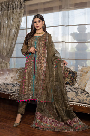 ORIGINAL Fatima Noor KHWAB 06824 - 3 PC Chiffon Dress