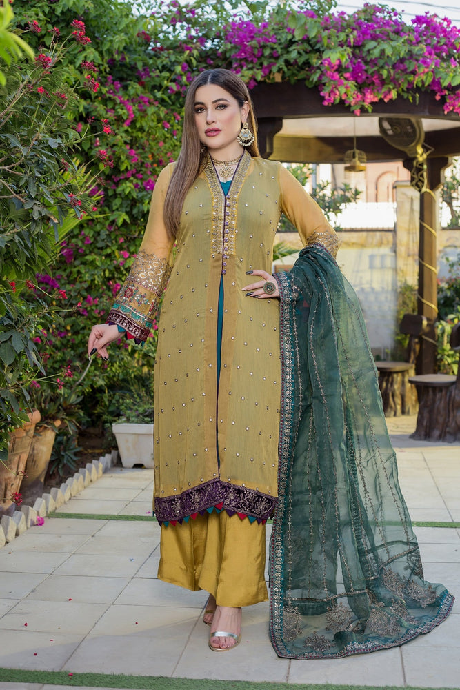 ORIGINAL Fatima Noor KHWAB 06827 - 3 PC Chiffon Dress