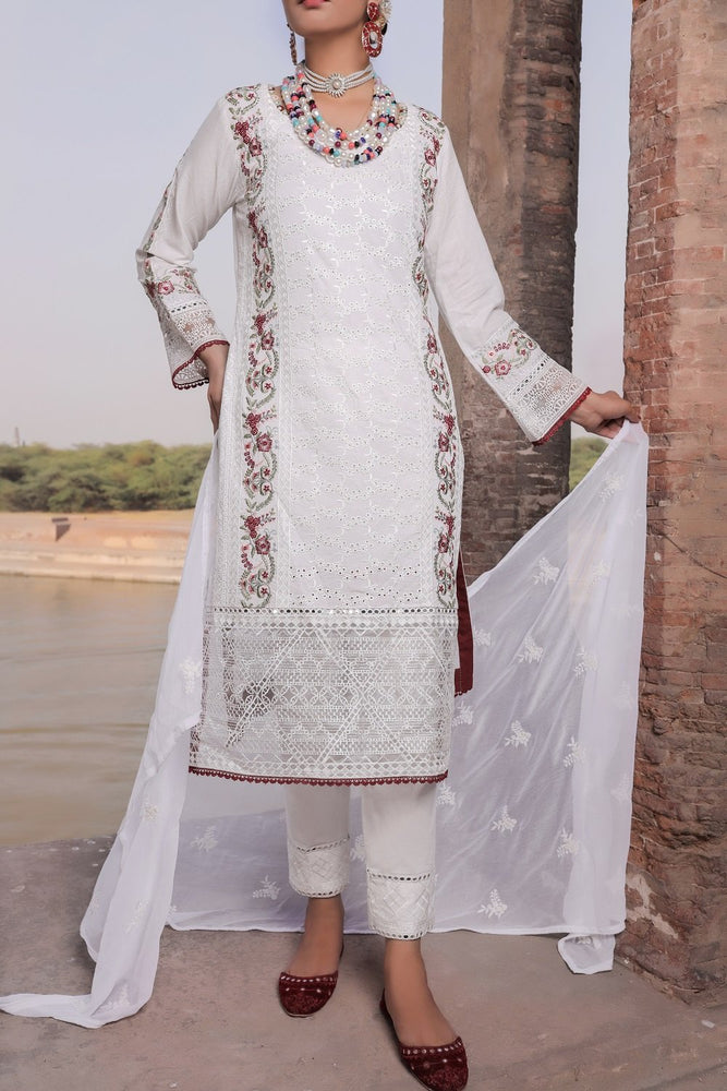 Fatima Noor 06978 - 3 PC ChikanKari Lawn Dress