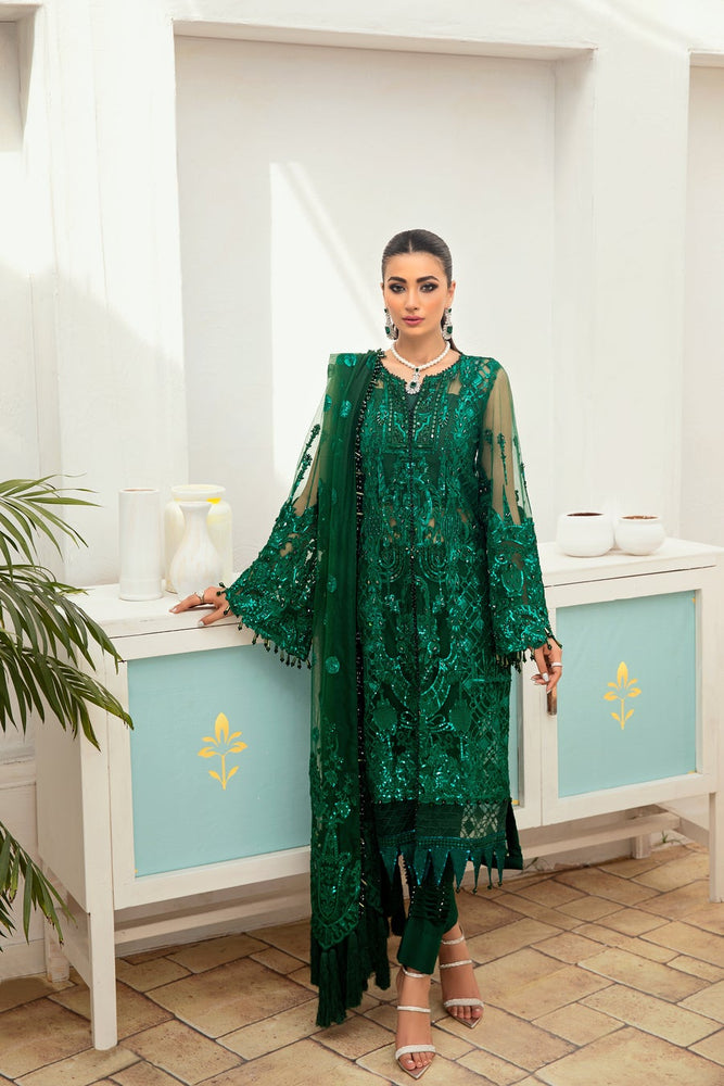 Maryam Hussain ZAMURD 03046 - 3 PC Net Dress