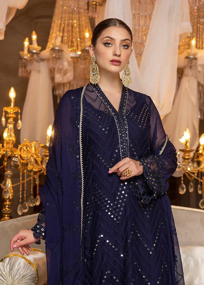 Designer Embroidered Chiffon 3 pc - 08602