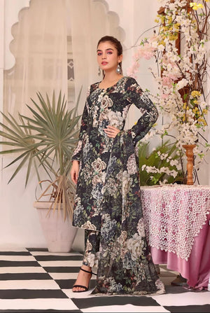 
            
                Load image into Gallery viewer, Baroque Digital printed Swiss Lawn With Organza Dupatta 3 pc - 08130
            
        