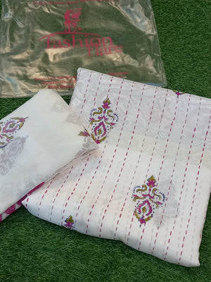 Original Fatima Noor 06559 - 2 PC Block Print Cotton Silk Dress