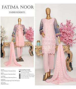 Fatima Noor Embroidered Chikankari Lawn 3 pc - 08585