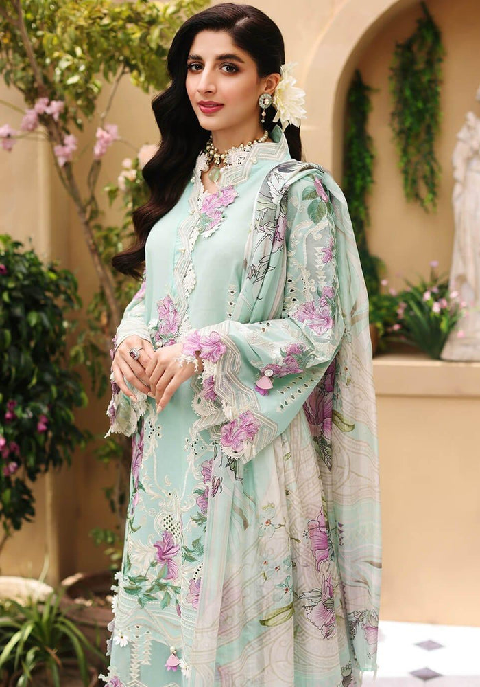 Elaf Luxury Festive AQUA Chikankari Lawn 3 pc - 08666