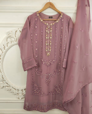 Agha Noor 07013 - 2 PC Chiffon Dress - Stitched