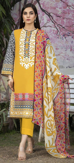 
            
                Load image into Gallery viewer, limelight - 01660- 3 PC  linen dress with wool shawl dupatta
            
        