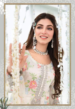
            
                Load image into Gallery viewer, MariaB Embroidered WHITE Lawn 3 pc - 08366
            
        
