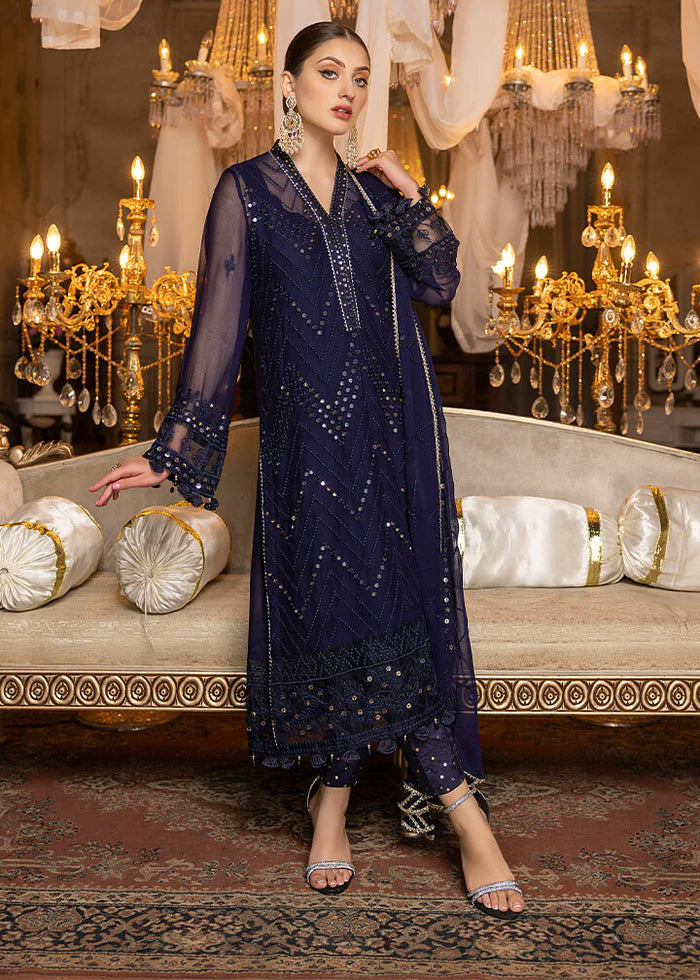 Designer Embroidered Chiffon 3 pc - 08602