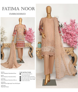 Fatima Noor Embroidered Chikankari Lawn 3 pc - 08587