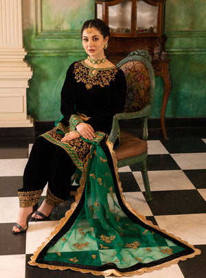 
            
                Load image into Gallery viewer, Zainab Chottani Winter Collection ZIMMEL 5000 micro Velvet 3 pc - 07876
            
        