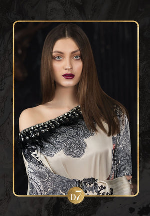 MariaB IVORY 01525 - 3 PC Charmeuse Silk Dress
