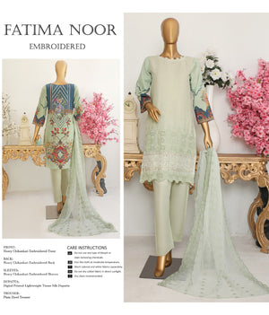 Fatima Noor Embroidered Chikankari Lawn 3 pc - 08588