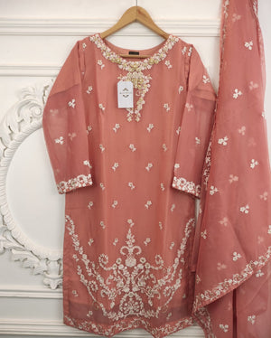 Agha Noor 07016 - 2 PC Chiffon Dress - Stitched