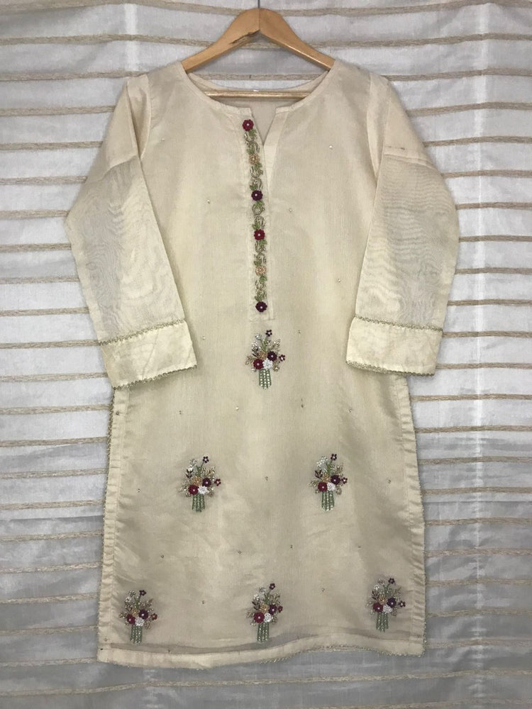 Agha Noor 06916 - 1 PC Cotton Net Kurti - Stitched