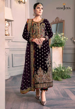 Asim Jofa The Ayeza Edit 5000 micro Velvet 3 pc - 08077 - Purple