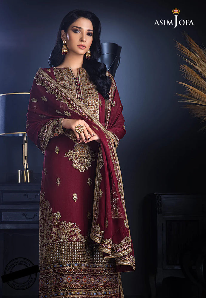
            
                Load image into Gallery viewer, Asim Jofa The Ramsha Edit Festive Embroidered Collection Chiffon 3 pc - 07605
            
        