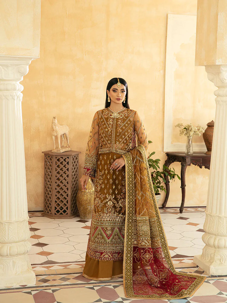 Maryam Hussain Marwa Luxury Formals SANDAL Net 3 pc - 07771