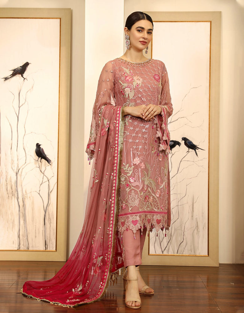 Emaan Adeel RAIN LILY  01605 - Pure Chiffon - Same as Original