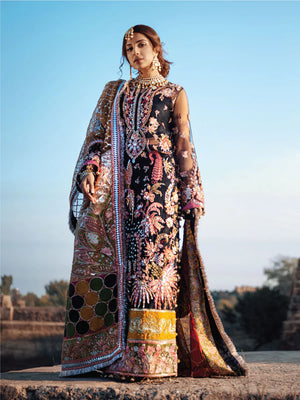 Maryam Hussain Wedding Collection RAAG Net 3 pc - 07370