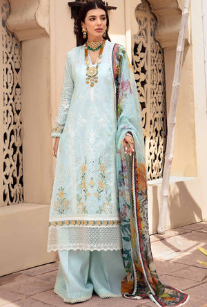 Noor by Saadia Asad AQUA MARINE 06555 - 3 PC Chikankari Lawn Dress