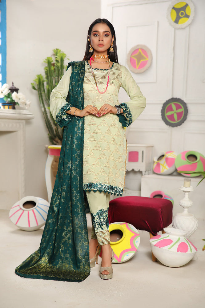 Fatima Noor 01584 - 3 PC Pure Cotton Dress